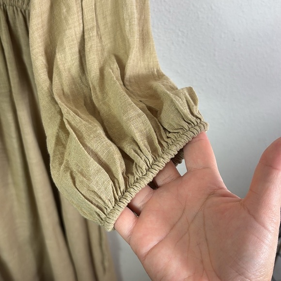 Zara Limited Edition Bohemian Taupe Tan Midi Dress size Large - Picture 6 of 14